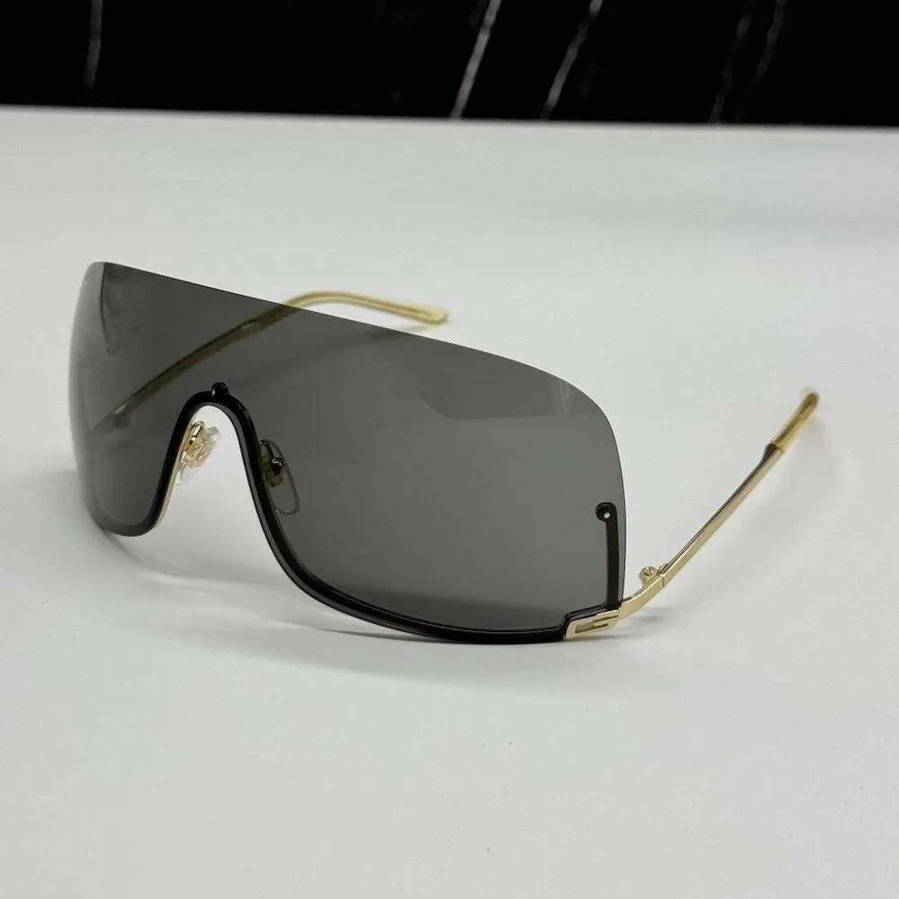 NEW GUCCI GG1560S 001 SHIELD GOLD UNISEX SUNGLASSES GUCCI